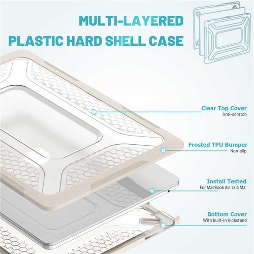 Fr MacBook Pro Air 13 13.6 14 15 16 in Laptop Shockproof Rubber Case Stand Cover - Picture 50 of 61