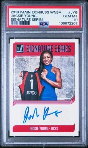 JACKIE YOUNG 2019 Panini Donruss WNBA Signature Series Rookie Auto PSA 10 GEM