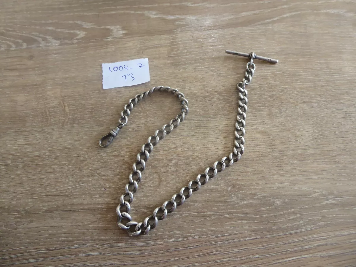 Solid sterling silver shop pocket watch chain