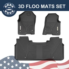 3D Floor Mats Liner for 2019-2024 Dodge Ram 1500 Crew Cab All Weather TPE Rubber