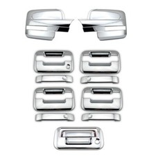 For 2009-2014 Ford F150 F-150 Chrome Full Mirror Covers 4dr Handle Tailgate For 2009-2014 Ford F150 F-150 Chrome Full Mirror Covers 4dr Handle Tailgate