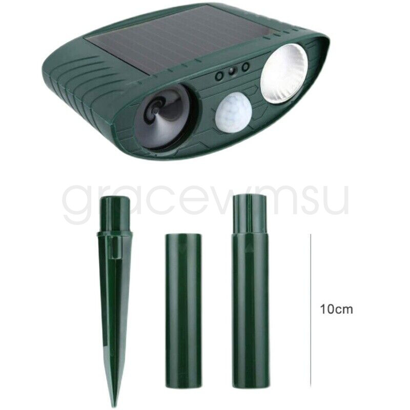 Répulsif Ultrasonique Solaire Pour Chats, Chiens, Renards - Anti-nuisibles Jardin - Vert, Étanche