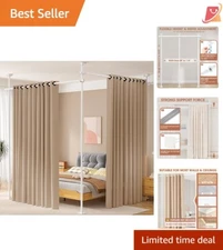 Room Divider Adjustable Metal 4-10ftH 28-114in Freestanding Indoor Privacy Se...