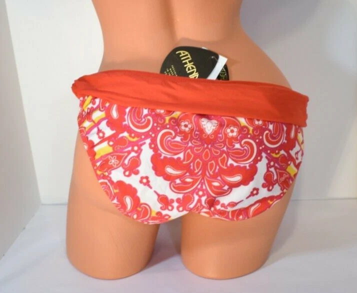 Biquíni feminino Athena rosa com faixas paisley tamanho 12 novo com etiquetas - Imagem 3 de 4