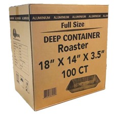 Disposable 18" x 14" x 3.5" Full Size Deep Aluminum Roasting  Steam Pans 100 CT