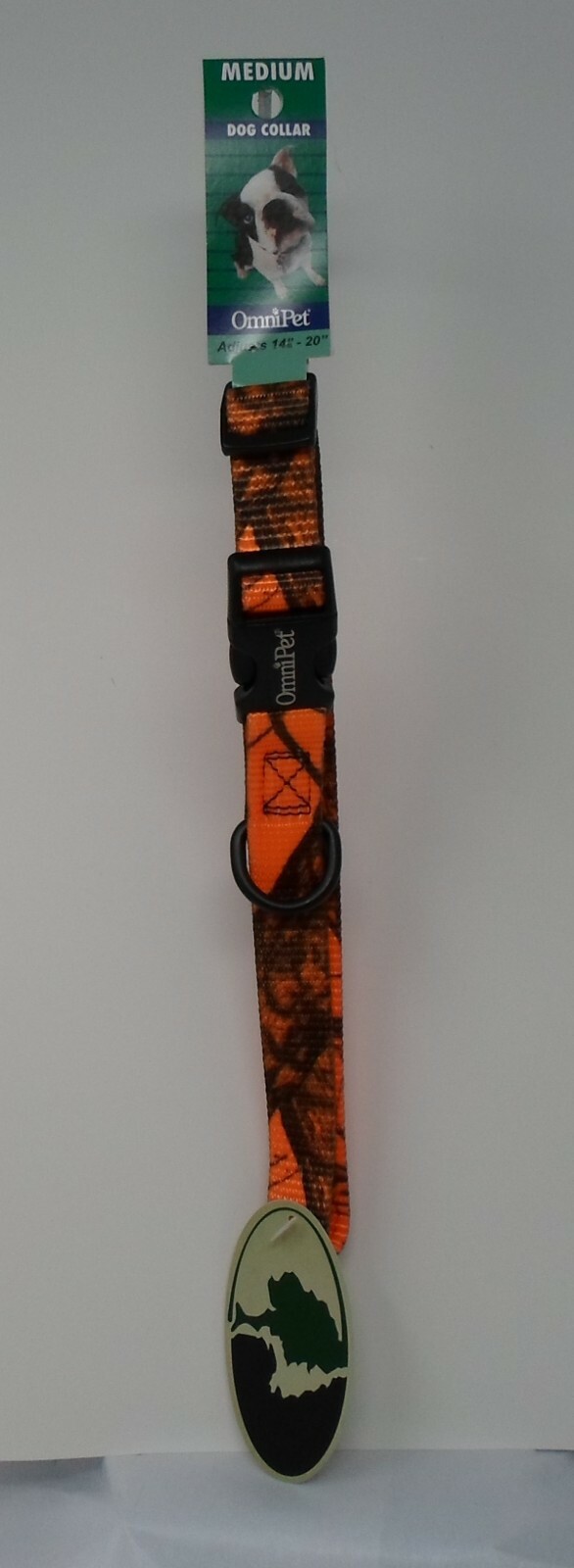 MEDIUM ADJ. MOSSY OAK BLAZE CAMO COLOR NYLON DOG COLLAR FREE HANG TAG ...