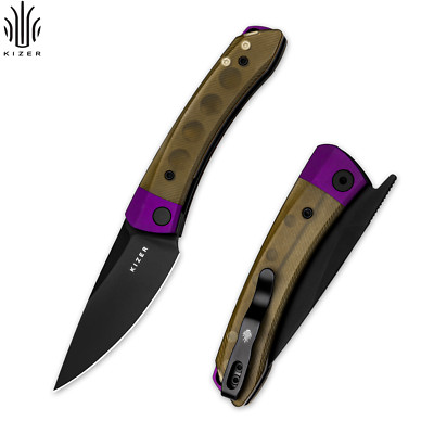 Kizer Mini Momo Drop Point Folding PocketKnife Nitro V Blade Aluminum+PEI Handle