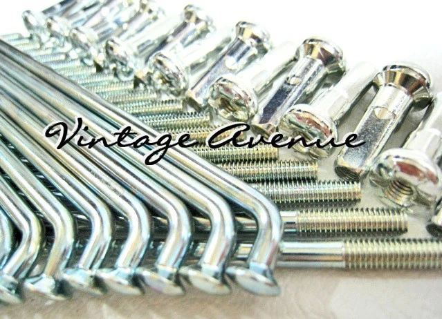 YAMAHA SC500 DT2MX RT2MX 1972 1973 1974 JUEGO DE RADIOS DELANTEROS + TRASEROS CON BOQUILLA 72 PIEZAS (C) Foto 2 de 3