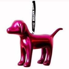 Victorias Secret Pink Glass Mini Dog Ornament LIMITED EDITION In Box NWT