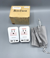 US To UK Travel Plug Adapter 2 Pack with 4 Outlets/3 USB/1 USB-C Ports