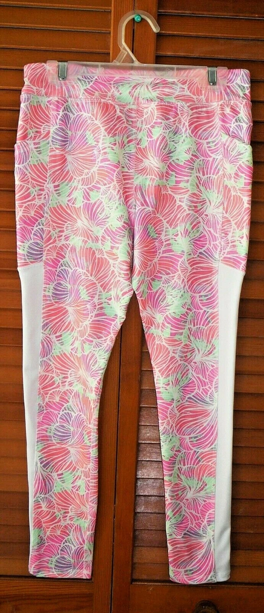 ATHLETIC WORKS CAPRIS LEGGING~Pastel Pink Print~Pockets~Stretch