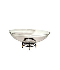 IKEA Fjarran ciotola vetro soffiato fatto a mano arte metallo rattan supporto Franz James RARO