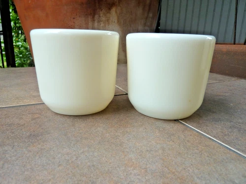 Vintage Lot of 2 CORNING WWII Navy Watchman Milk Glass Mugs Hand Warmer USA 1941