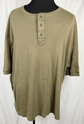 RedHead Brown Henley S/S 100% Cotton Shirt 3XL