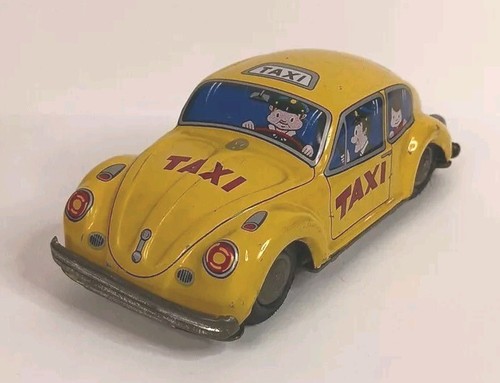 Kashiwai Volkswagon VW Beetle Taxi Friction Drive (Worn) Tin Vintage Japan