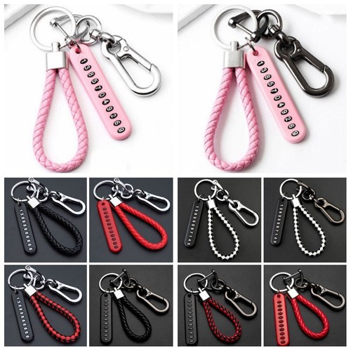 Auto Antilost Car Keychain Key Chain Leather Phone Number Plate