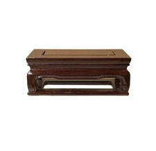 7.5" Reddish Brown Rectangular Curve Legs Wood Display Stand Riser st1108