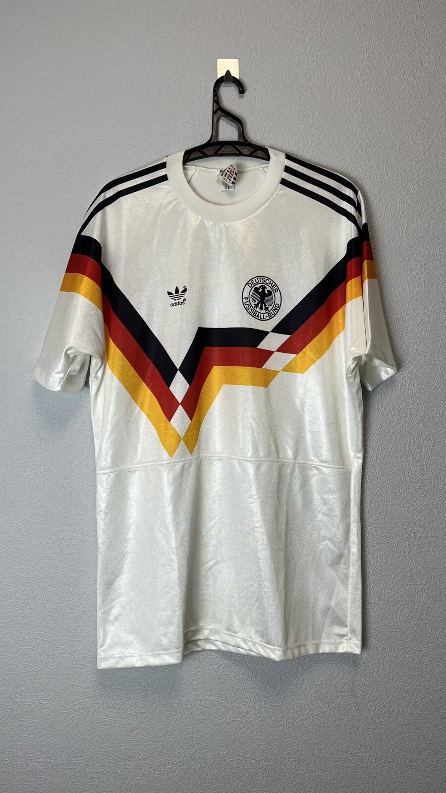Vintage Adidas West Germany 1988/90 Soccer Jersey L White Football