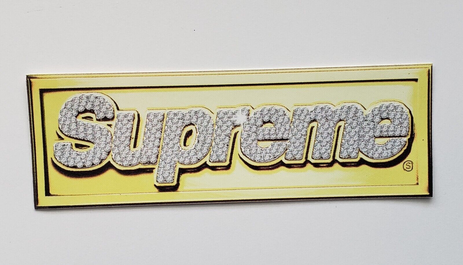 Supreme Bling Box Logo Sticker SS 2013 Gold Diamond Box Logo