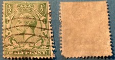 Great Britain 1913 King George V half penny Sc-159 Used - US Seller