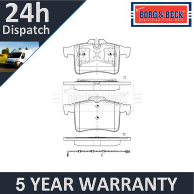 Fits Jaguar XK 2009-2014 5.0 Brake Pads Set Rear Borg & Beck