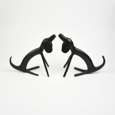 2 podpórki na litery - metal - żelazo - czarne - psy - vintage bookendy psy