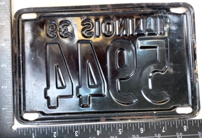 ‘1938・’1939 ILLINOISライセンスプレート／VINTAGE Illinois 1939 License Plate Auto Shorty 4 Digit Vintage Garage