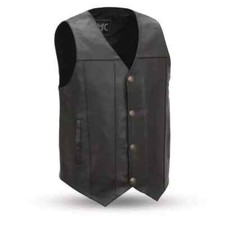 First manufacturing men's leather vest FMM611BSF, Gun Runner