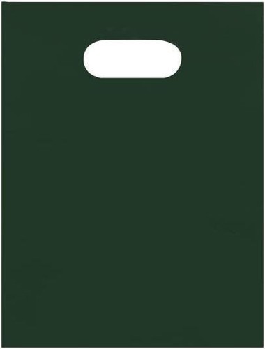 Plastic Bags 1000 Dark Green Diecut Shopping Retail Merchandise 9" x 12" - Picture 2 of 3
