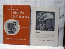 vtg Kodak movie projector booklet KODASCOPE EIGHT 90 90A 8mm 12p EIGHT-90 manual