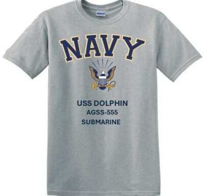 USS DOLPHIN AGSS-555* SUBMARINE*NAVY EAGLE*SHIRT. OFFICIALLY LICENSED