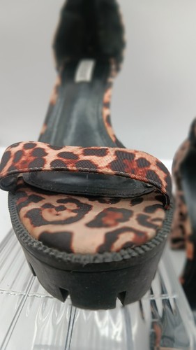 Wns Sz 7.5 Cape Robbin Platform, Ankle Zipper Strap 5"heel 1"sole Leopard Print  - Picture 11 of 22
