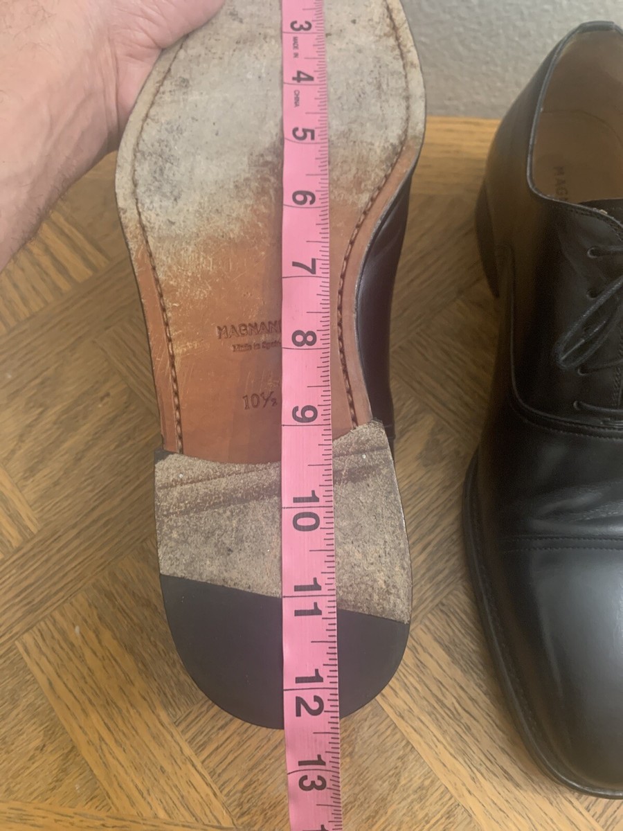 MAGNANNI ALPIN 18437 BLACK LEATHER CAP-TOE OXFORDS MADE IN  display picture 1