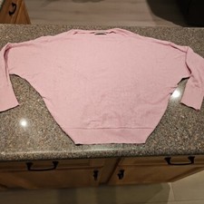 AllSaints Oversized Womens Pink Cotton Ellie Jumper Sweatshirt Size M EUC