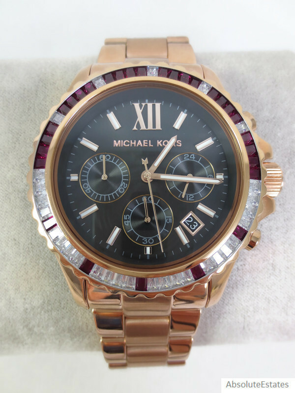 NEW Michael Kors Everest Rose Gold Oversized Chronograph Watch