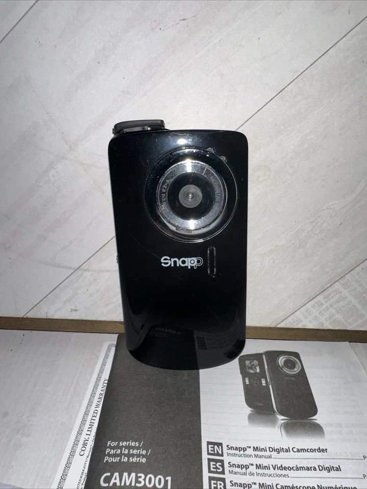 Coby Snapp Video Camera Camcorder With Disc Cords Manuals Strap Works Tested - Image 3 of 4