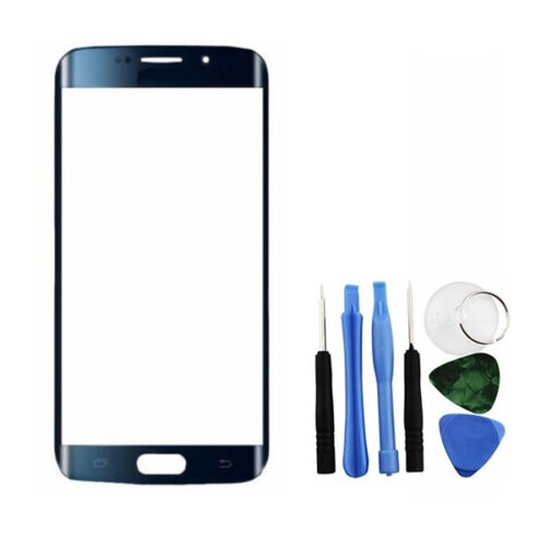 Blue Front Glass Lens + Tools Replacement for Samsung Galaxy S6 Edge SM-G925 - Picture 1 of 3
