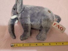 Elephant Plush FAO Schwarz 2015 Stuffed Animal Grey 10 inch Tusks Toys R Us Toy