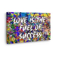 Quadro moderno stampa su tela Pop Art astratto Love Is The Fuel Of Success canva
