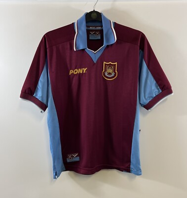 Maillot De Foot Vintage West Ham United 1997-1998 Domicile - Marque PONY - Taille S (34/36) - Occasion