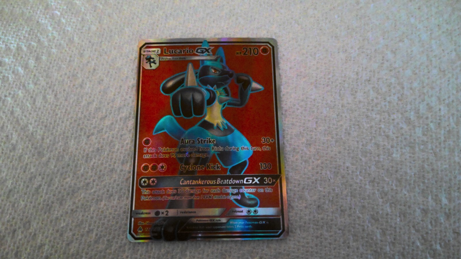 Lucario GX (Full Art) 122/131 Sm-Forbidden Light Holo