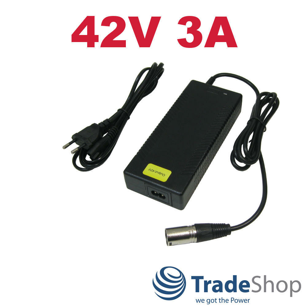 Trade-Shop Schnell-Ladegerät 42V 3A Für 36V E-Bike Akkus – Mit 3pin XLR Stecker (18,5 X 15,5 Mm), Aktive Lüftung, LED-Anzeige – Ersetzt HP1202L3 Trade-Shop Schnell-Ladegerät 42V 3A Für 36V E-Bike Akkus – Mit 3pin XLR Stecker (18,5 X 15,5 Mm), Aktive Lüftung, LED-Anzeige – Ersetzt HP1202L3