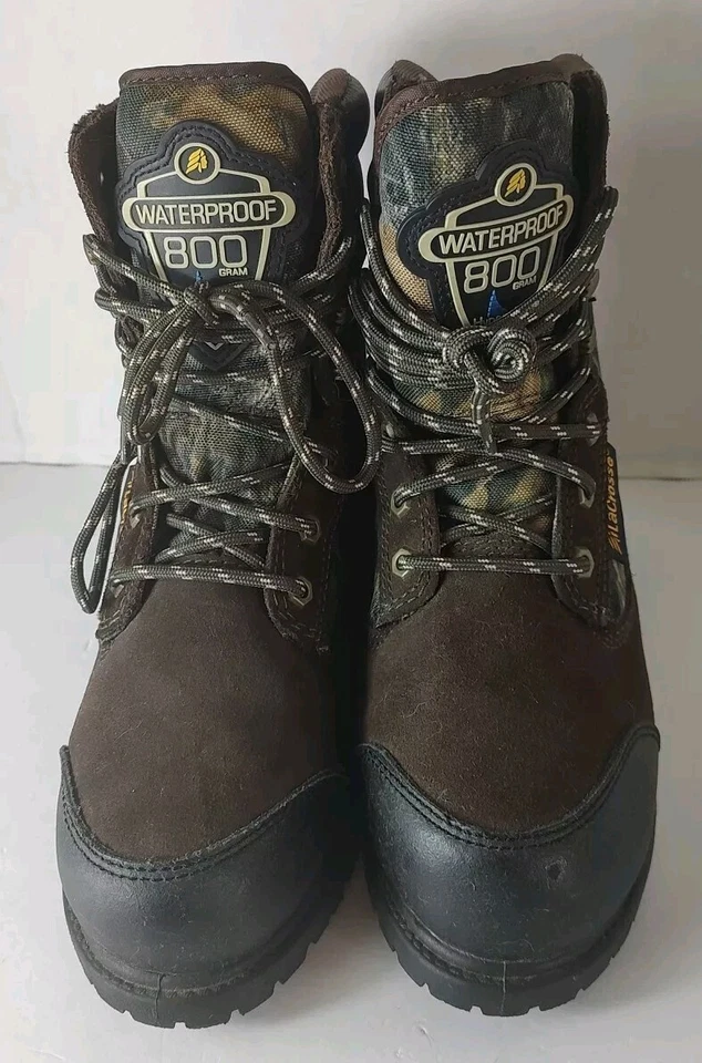 Lacrosse Hyper-Dri Waterproof 800 Gram  Insulated Boot Yth Sz 4 Camo Leather GC - Image 2 of 4