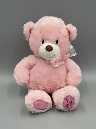 First & Main My 1st Teddy Bear Pink Plush W/ Ribbon Bow 13” Stuffed Animal