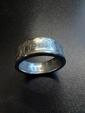 1962 Vintage Queen Elizabeth Half Crown Coin Ring Size Z UK