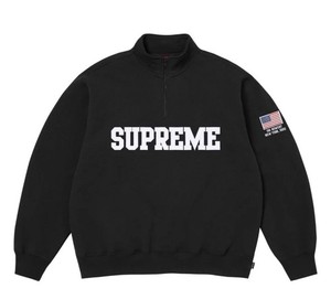 Supreme Hooded Logo Half Zip Pullover Black for sale | eBay
