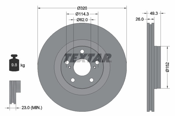 Disques de frein Textar 92195303 pour résoudre les pertes de freinage sous la pluie battante
