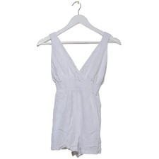 Bershka, Jumpsuit, Größe: XS, Weiß, Leinen/Viskose, Einfarbig, Damen #wne