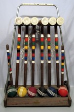 VINTA FORSTER WOODEN CROQUET SET - COMPLETE WITH CADDY - SET INCLUDE EZS003612