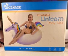 GoFloats Giant Unicorn Party Tube Inflatable Pool Float New Unopened old Stock